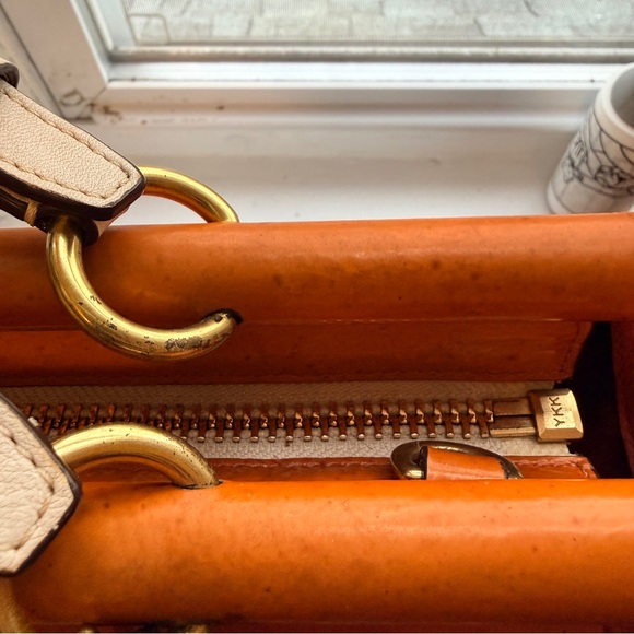 COACH | Louisa Satchel (2011) #19276, Beige and Coral Color Block - Picture 8 of 17